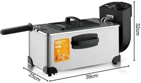 Electric Deep Fryer 3.5 Liter Capacity, 2000 Watt Lid with Viewing Window, Silver R95299