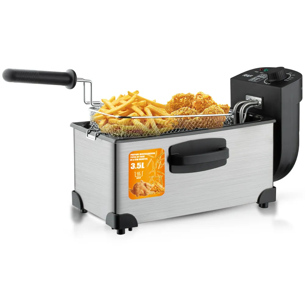 Electric Deep Fryer 3.5 Liter Capacity, 2000 Watt Lid with Viewing Window, Silver R95299