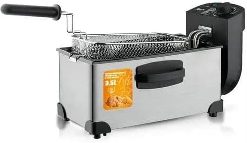Electric Deep Fryer 3.5 Liter Capacity, 2000 Watt Lid with Viewing Window, Silver R95299