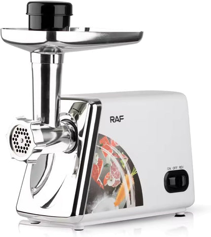 RAF Electric Meat Grinder, Sausage Stuffer Maker 2500W Food Grinder with Blade & Plates, Sausage Stuffer Tubes & Kubbe Kit, Stainless Steel Heavy Duty Meat Mincer Machine for Home Kitchen Use