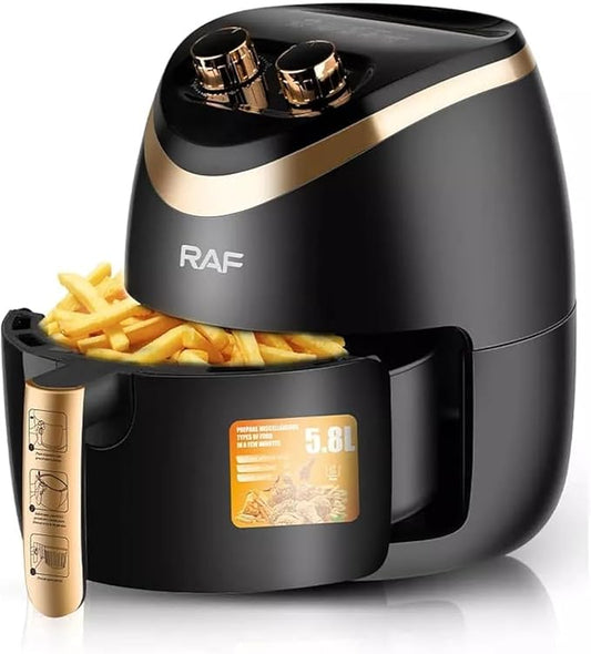 RAF Air Fryer Oven, 6 Quart/5.8 Liter Air Fryer with 1500 Watt Electric Air Frying Toaster Oven for Baking, Roasting, Dehydrating, Auto Shutoff, Non-stick and Dishwasher Safe Basket